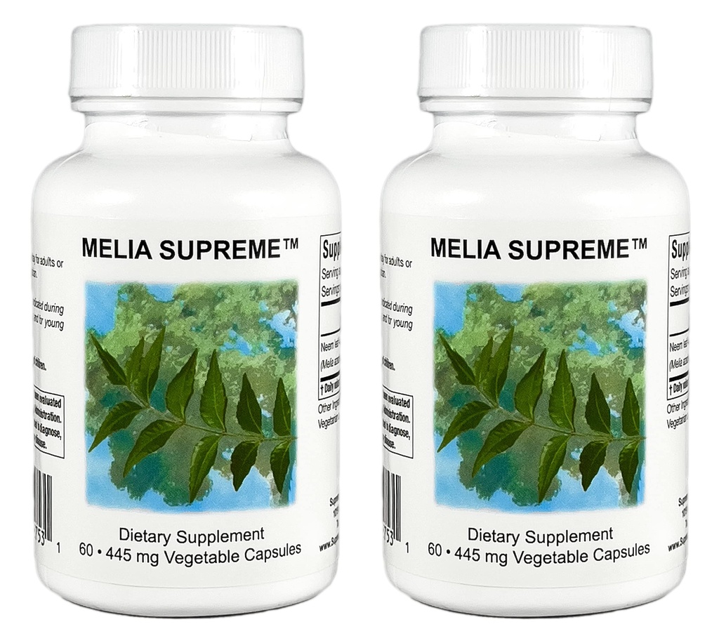 Supreme Nutrition Melia Supreme, 60 Pure Powdered Neem Leaf Capsule Vegetariani (Pack of 2)