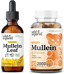 Wild & Organic Mullein Tinkture 2 fl oz & Mullein Gummis 60 Count