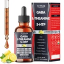 10in1 GABA L-Theanine Supplement Liquid Drops with 5-HTP, Ashwagandha, Magnesium Glycinate, Passion Flower, L-Glycine, Black Pepper and More - 30ml 1 Fl Oz