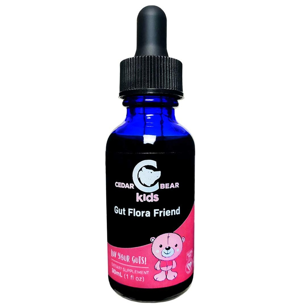 Cedar Bear Gut Flora Friend for Kids a Liquid Herbal Supplement That Settles Stomach Upsets, Reduces Gas, Strengthens, Stimulates and Supports The Immune System 1 Fl Oz
