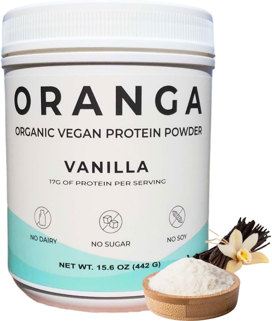 Organic Plant-Based - Reis, Pea, Kürbis Seed Protein Pulver - Vanille - Verdauungsenzyme enthalten, keine Additive, Dairy-Free, Soy-Free, Keto-Friendly, Gluten-Free, Non-GMO - 17 Servierungen (442g)