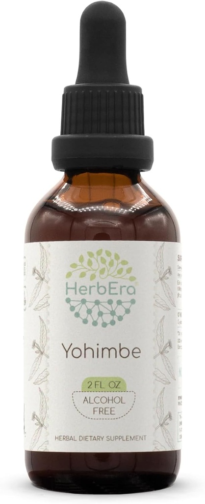 HerbEra Yohimbe B60 Alkoholfreie Kräuterextrakt Tinktur, Wildcrafted Yohimbe (Pausinystalia yohimbe) Getrocknete Rinde (2 fl oz)