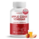Vinaigre de cidre de pomme supplément 14-en-1 avec gingembre curcuma à l'ail cannelle Fenugreek Thistle de lait de myrtille Banaba - Fabriqué aux États-Unis
