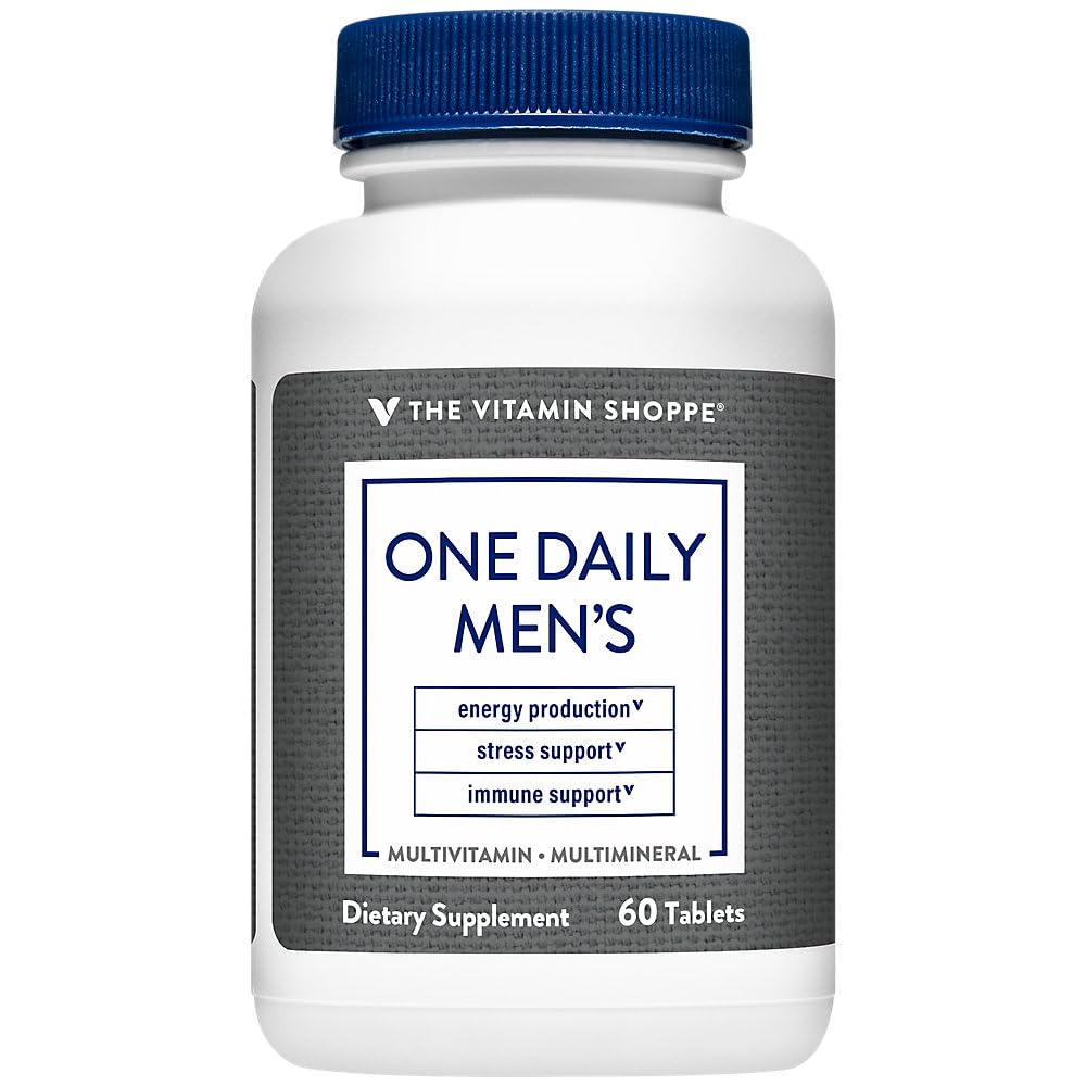 Vitamin Shoppe One Daily Men's Multivitamin - Energy & Antioxidant Blend, Tägliche Multi-Mineral-Ergänzung für optimale Männer Gesundheit, Gluten & Dairy Free (60 Tabletten)