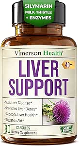 Nettoyer et réparer le foie végétalien – Supplément de racine de dandelion avec extrait de chardon et d'artichaut pour le soutien enzymatique, l'énergie et la digestion saine – Supplément de soutien du foie à base de plantes. 90 gélules, 40+