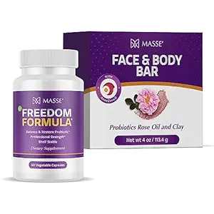 MASSE' Nahrungsergänzung für Probiotic Balance & Restore Formel und empfindliche Haut Gesichtswäsche mit AcneZero Hautreiniger