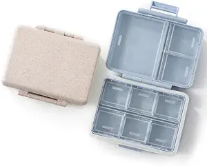 2 Pack 9 Kompartimente Reise Pille Organizer Box Moisture Proof Small Pill Case für Pocket Purse Daily Pill Holder Container für Medizin Vitami