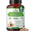 Zazzee Extra Strength Astragalus Root 20:1 Extrait, 5000 mg Strength, 70% Polysaccharides, 180 Capsules Vegan, 6 mois d'approvisionnement, 100% Végétarien, Standardisé et Concentré 20X Extrait, Non-OGM