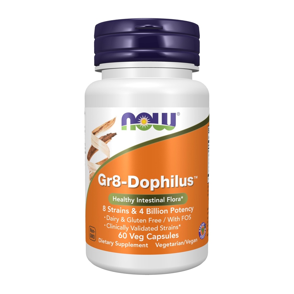 JETZT Nahrungsergänzungsmittel, Gr8-DophilusTM mit 8 Strains & 4 Billion Potency, Regal Stabil, 60 Veg Kapseln
