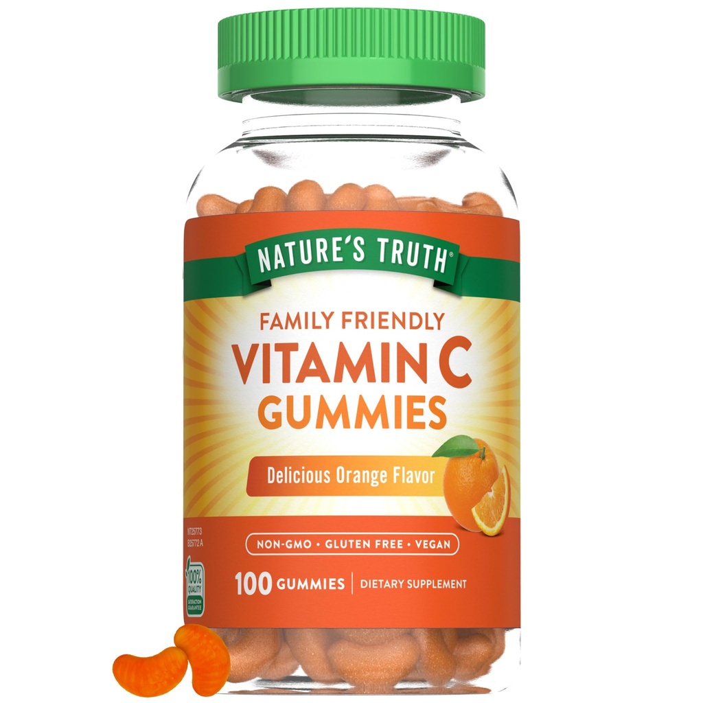 Nature's Truth Vitamin C Gummies | 250 mg Vitamin C | Orange Flavor | 100 Count | Vegan, Non-GMO & Gluten Free Supplement