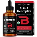 USDA Organic Vitamin B Complex Liquid Drops | B Vitamins Complex Supplement mit B1, B2, B3, B6, B7, B9 & Methyl B12 Tropfen für Erwachsene & Kinder | Vegan Berry Flavor 2oz | 60 Portionen / 2 Monate Versorgung