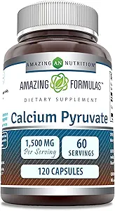 Erstaunliche Formeln Kalzium Pyruvat Ergänzung | 1500 Mg pro Servieren | Kapseln | Non-GMO | Gluten-Free | Made in USA (120 Count, 1 Pack)