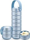 Zannaki Metal Weekly Pill Organizer, Grande Pill Box 7 Jour, Etanche Daily Pill Case avec poignée en silicone, Aluminium Portable Pill Holder Container pour Vitamine, Médecine, Supplément,Pills