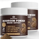 Organic Turkey Tail Mushroom for Large Dogs - Over 50% Beta Glucan - 10-in-1 Mushroom Powder for Immune & Gut Support - Dog Mushroom Supplements for Lumps and Bumps - Chicken Flavor, 200g