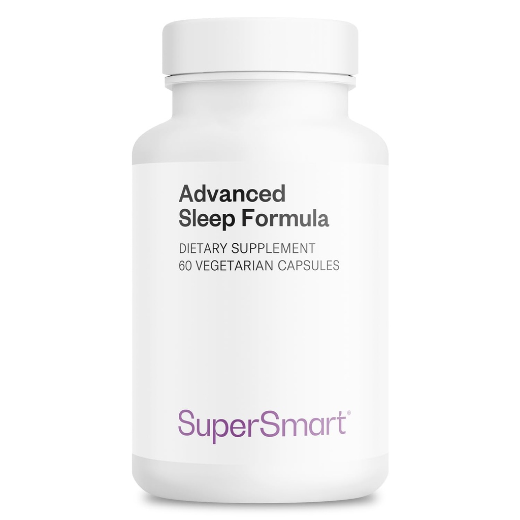 Supersmart - Advanced Sleep Formula (High Strength) - with Melatonin, Valerian Root, California Poppy, Passion Flower, Lithium Orotate | Non-GMO & Gluten Free - 60 Vegetarian Capsules