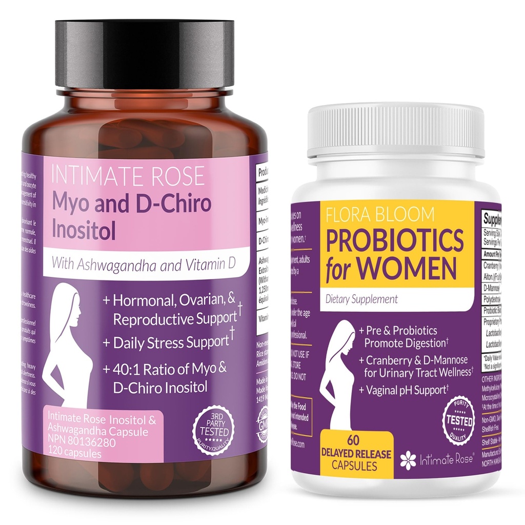 Sparen Sie 10% auf Women's Wellness Bundle – Myo-Inositol & D-Chiro Inositol + Vaginal Probiotics for Hormonal Balance, Gut und Vaginal Health