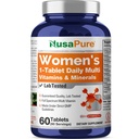 NusaPure Women's Multi Vitamins & Minerals, Lab Tested 60 Tablets Non-GMO Dietary Supplement