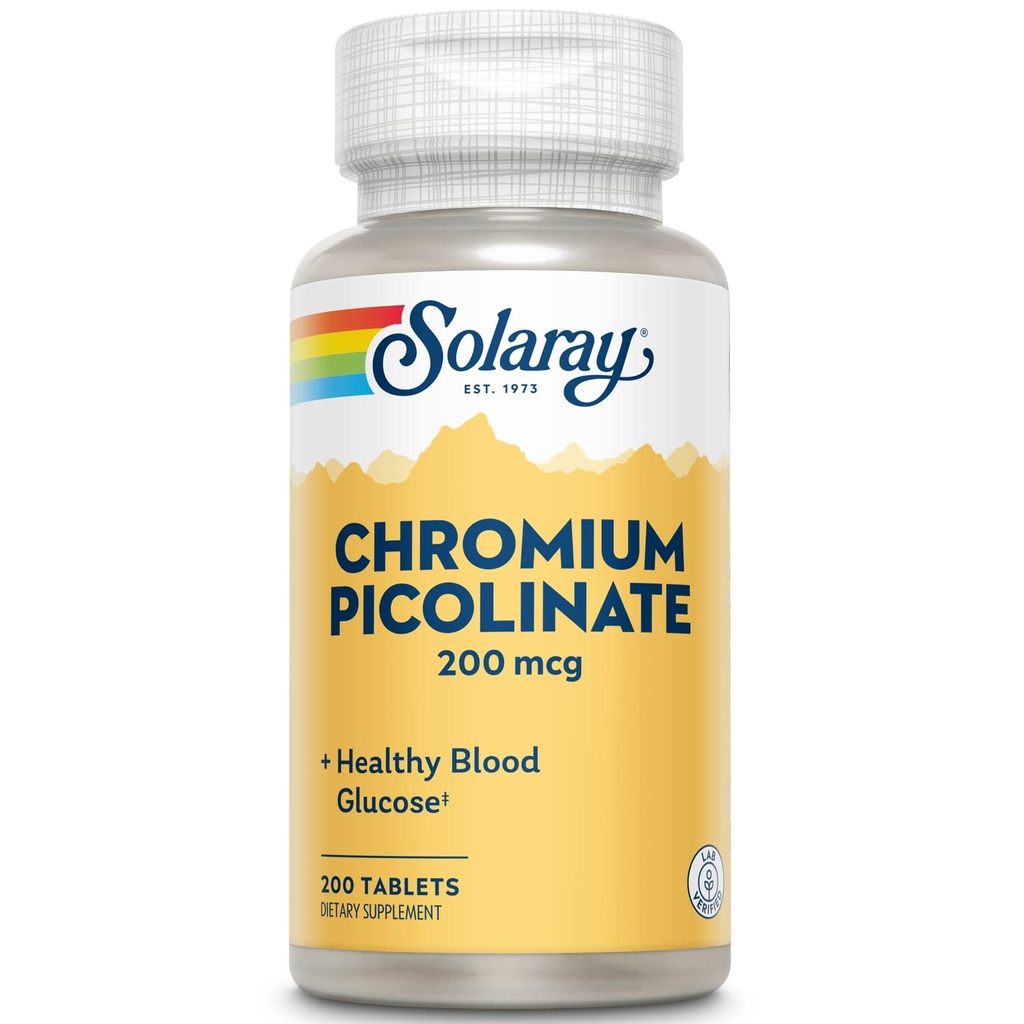 Solaray Chromium Picolinate Tabletten, 200 mcg | 200 Zähler