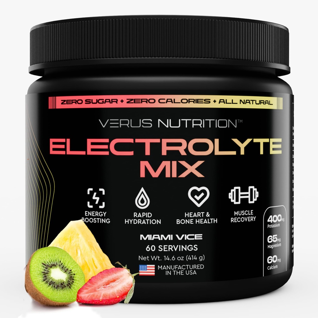 Electrolytes Powder No Sugar- Zero Calorie Hydration Powder | Sugar Free Electrolytes for Fasting, Keto & Vegan | Natural Ingredients Electrolyte Mix, 60 Servings