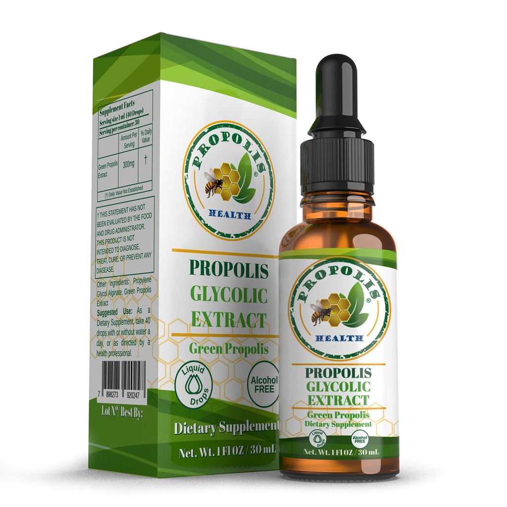 Green Propolis Liquid Extract - Brazilian Bee Propolis, Alcohol-Free - 30-Day Immune Support Supplement - Natural Immunity Shots