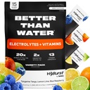 Better Than Electrolyte & Vitamin Supplement Powder, Drink Mix with B12, L-Theanine, D3, K2, Zinc, Magnesium, Potassium, Supports Calm Focus & Energy, Citrus Variety Pack, 15 Pack