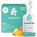 Healthycell Bone Strength Liquid Supplement - Bone Health Supplement with Calcium, Magnesium, Vitamin D3 & Vitamin K2 for Bone Density & Preservation - 30 Gel Packs, Tropical Flavored