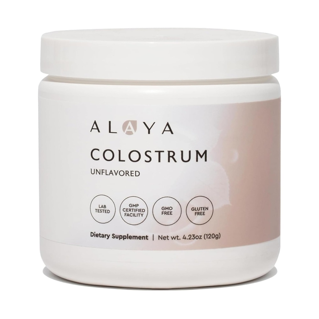 Alaya Naturals Bovine Colostrum Powder – Superfood, Bioactive Colostrum for Gut Health, Immune Support, Hormonal Balance & Muscle Recovery, Bioavailable, Non-GMO, Gluten Free