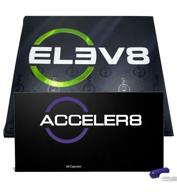 B-Epic ACCELER8 & ELEV8 Synergistic Combo Pack - One Month Supply for Overall Health & Restful Nights - Expertly Formulated with Herbal Extracts & Whole Foods - 90 Capsules for an Enriching Experience