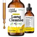 Wild & Organic Lung Cleanse Detox Tincture - Mullein Tropfen für Lunge - Kräuter-Müllein-Extrakt-Ergänzung - Vegan, Alkoholfreie Tropfen - 4 fl oz