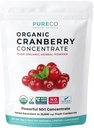 USDA concentré de canneberges biologiques (50:1) poudre - 500mg est l'équivalent de 25 000mg de canneberges fraîches - pour le nettoyage du rein et le soutien UTI Vitamines - Femmes - Supplément - 100 portions - Pas de pilules