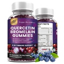 (2 Pack) Quercetin-Gummien mit Bromelain Zinkerbe Vitamin C D3 K2, Quercetin 1000mg Beilage mit Bromelain 500mg für Herz-Kreislauf-, Immunsystem & Allergie-, Vegan-Gummi für Erwachsene & Kinder