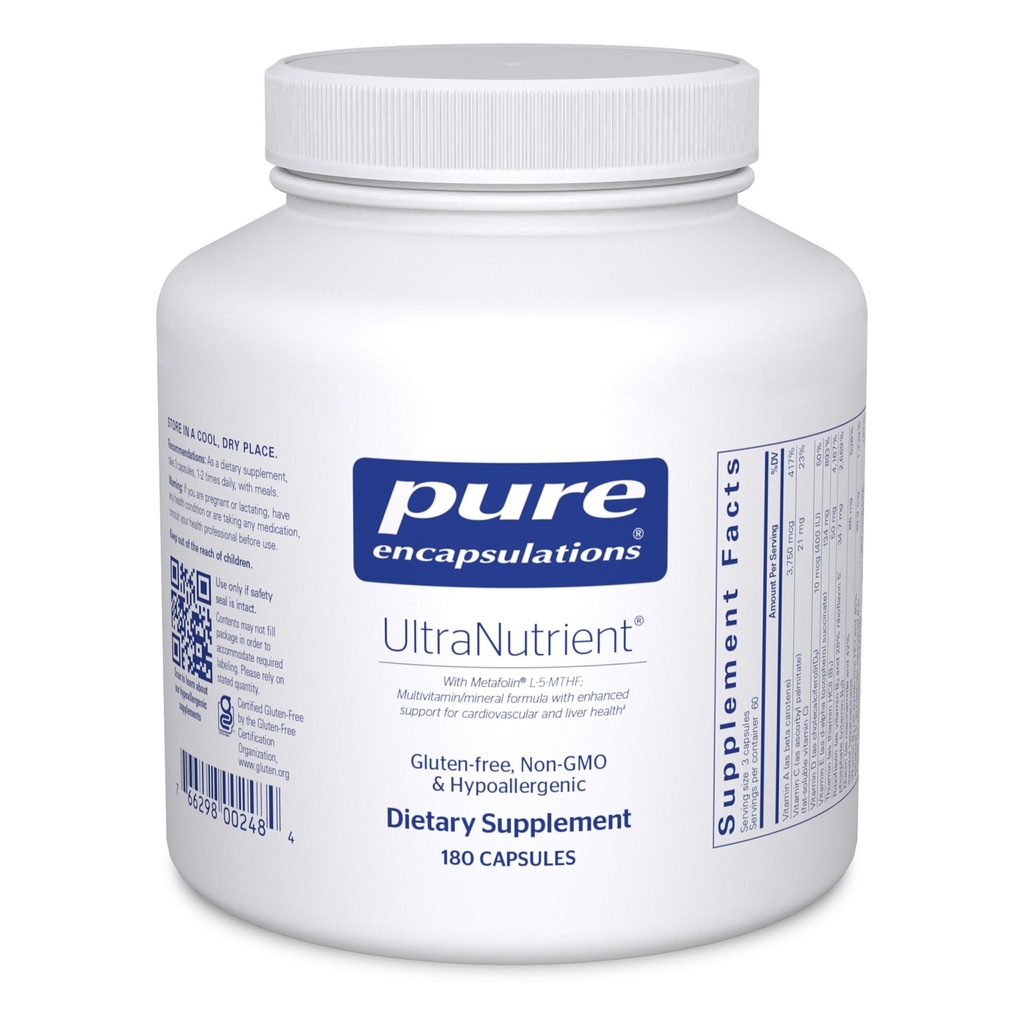 Pure Encapsulations UltraNutrient - Minerals & Multivitamins - Supports Liver & Heart Health* - Supplement for Antioxidants - with Vitamin C, CoQ10 - Non-GMO * Gluten-Free - 180 Capsules