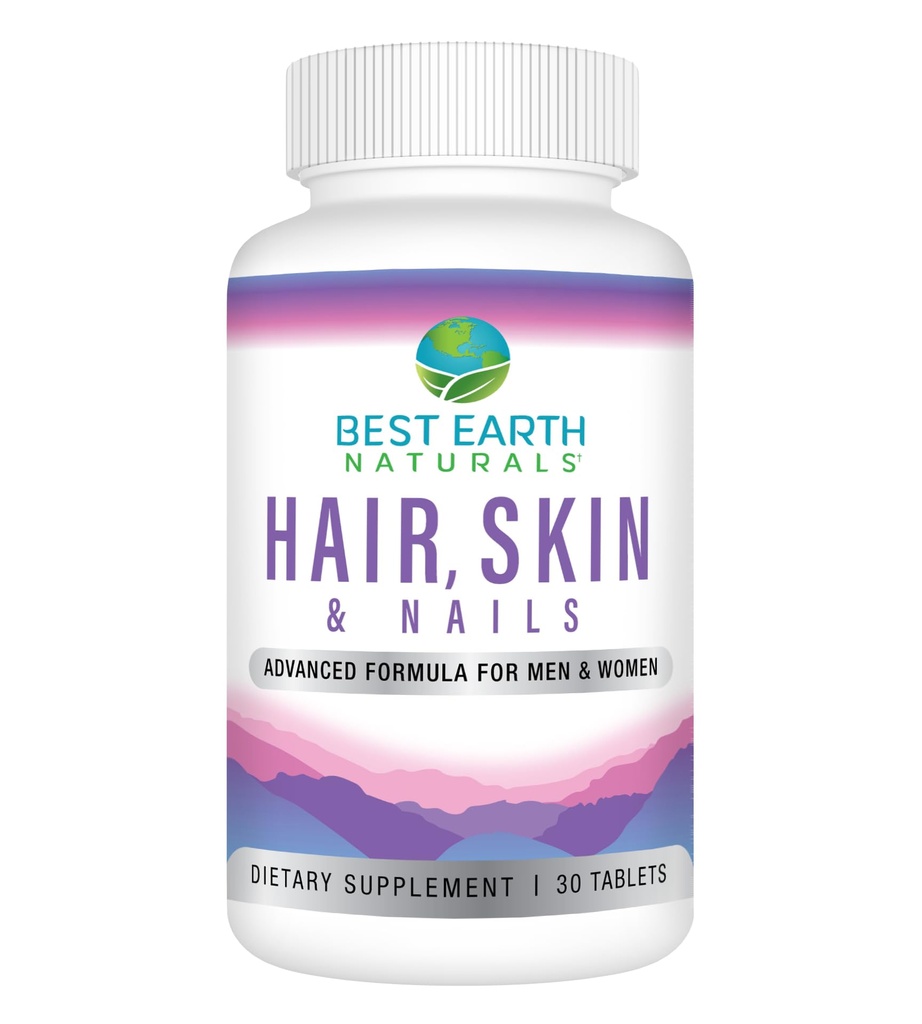 I migliori naturali della terra Supplemento di capelli, pelle e unghie con biotina, collagene, vitamine per capelli sani, pelle luminosa, unghie forti