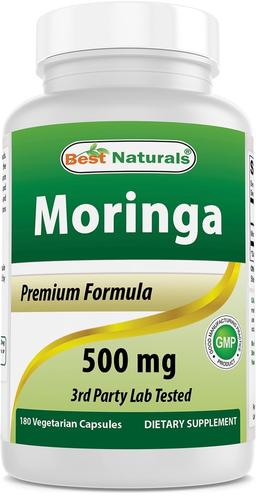 Best Naturals Moringa 500 mg 180 Vegetarian Capsules