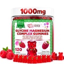 Magnesium Glycinate Gummies 1000mg, High Absorption Sugar Free Magnesium & Malate, Calcium, Potassium, CoQ10, Vitamin B6 & D3 Supplement - Supports Sleep, Muscle, Bone, Memory & Focus - 120 Count