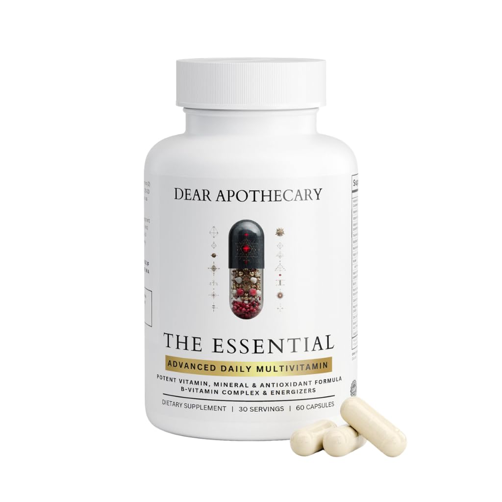 The Essential - Daily Multivitamin for Men & Women, 23 Vitamins Minerals & Herbal Blend, Immune Support, 60 Capsules, 30 Servings, Non-GMO, Gluten Free, Made in USA