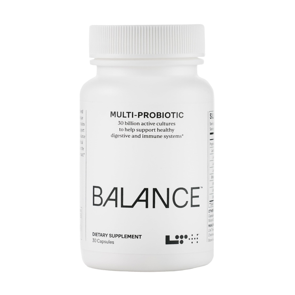 LTH Balance Multi Pro 30B Probiotic - Trusted by Life Time Members - 30 Billion CFUs - Dairy-Free & Shelf-Stable Supplement - Gut & Immune Support - 30 Capsules (30 Servings)