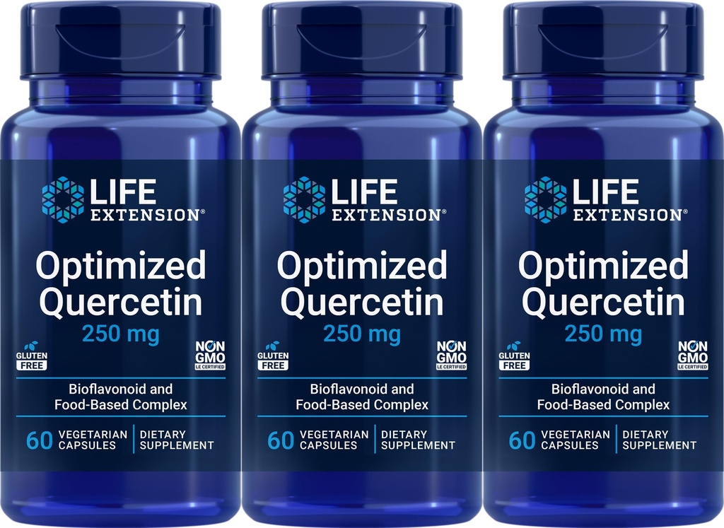 Life Extension Optimized Quercetin Capsules, 60 Vegetarian Capsules (Pack of 3)