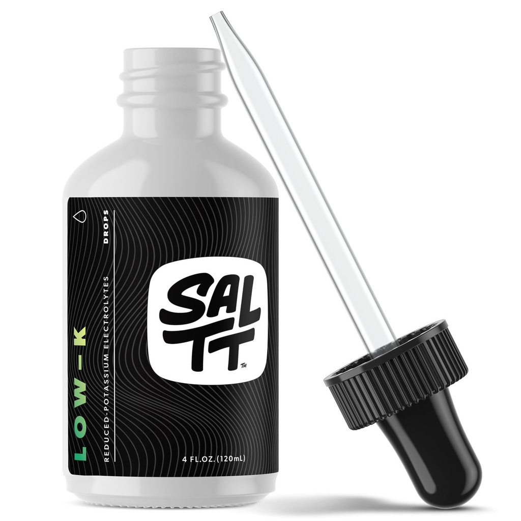 SALTT Low-K Gocce di digiuno | Supplemento di digiuno di sodio e di magnesio ionico | Supplementi minerali di di digiuno intermittente | Replenisher di elettrolita | Bottiglia di gocce 120ml