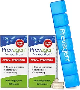 Prevagen Extra Strength - 60 Kapseln (2 Monate Versorgung) | Formuliert für Ihr Gehirn | 20mg Apoaequorin Plus Vitamin D3 mit 7-tägiger Pille Minder