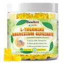 duwhot Kids L Theanine Magnesium Glycinate Gummies Sugar Free, L-theanine Magnesium Glycinate Supplement w/Gaba,Ashwagandha,Glycine, Apigenin for Sleep,Relaxation,Brain Focus,Organic,Vegan,60Chewables