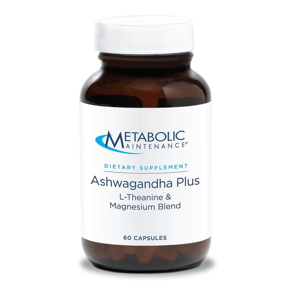 Metabolic Maintenance Ashwagandha Plus - Shoden Ashwagandha, L-Theanine & Magnesium - Stress Support - Vegetarian Capsules - Hypoallergenic Formula - 60 Servings - 60 Count