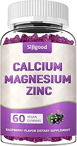 Gummie di zinco di calcio 2 Pack con vitamina C D3 K2, Gummie di calcio per Bone, Muscolo, Supporto calma & Zzz, Formula ad alto assorbimento con Potassio di zinco di magnesio, Samburo aromatizzato 120 Cts