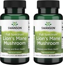 Swanson Full Spectrum Lion's Mane Mushroom - Supplément santé cérébrale pour soutenir la mémoire, la concentration et la clarté* - Peut aussi aider la santé immunitaire, cardiaque et digestive - sans gluten et sans OGM - 60 capsules (2 pack)