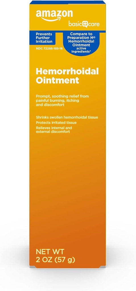 Basic Care Hämorrhoid Salbe, Hämorrhoid Behandlung, Schmerzlinderung, lindert Burning, Itching und Discomfort, 2 Unze (Pack von 1)