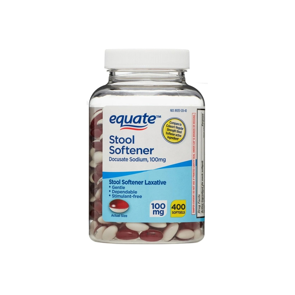 Stool Softener 100 mg – 400 Softgels, Gentle Daily Stool Softener for Women and Men, Docusate Sodium Softgels, Stimulant-Free Softener Supplement (Pack of 1)