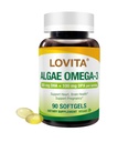 Lovita Algae Omega-3, Vegan und Pflanzenbasierte DHA & DPA, Fish Oil Alternative, 1000mg Algae Öl, Unterstützung Herz und Gehirn Gesundheit, Carrageen-Free, 90 Softgels