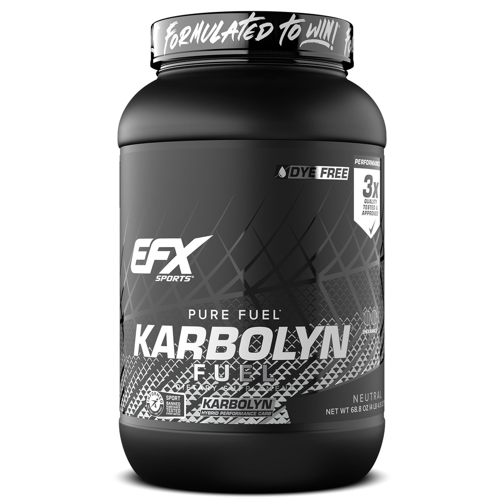EFX Sports Karbolyn Fuel | Fast-Absorbing Carbohydrate Powder | Carb Load, Sustained Energy, Quick Recovery | Stimulant Free | 39 Servings (Neutral)