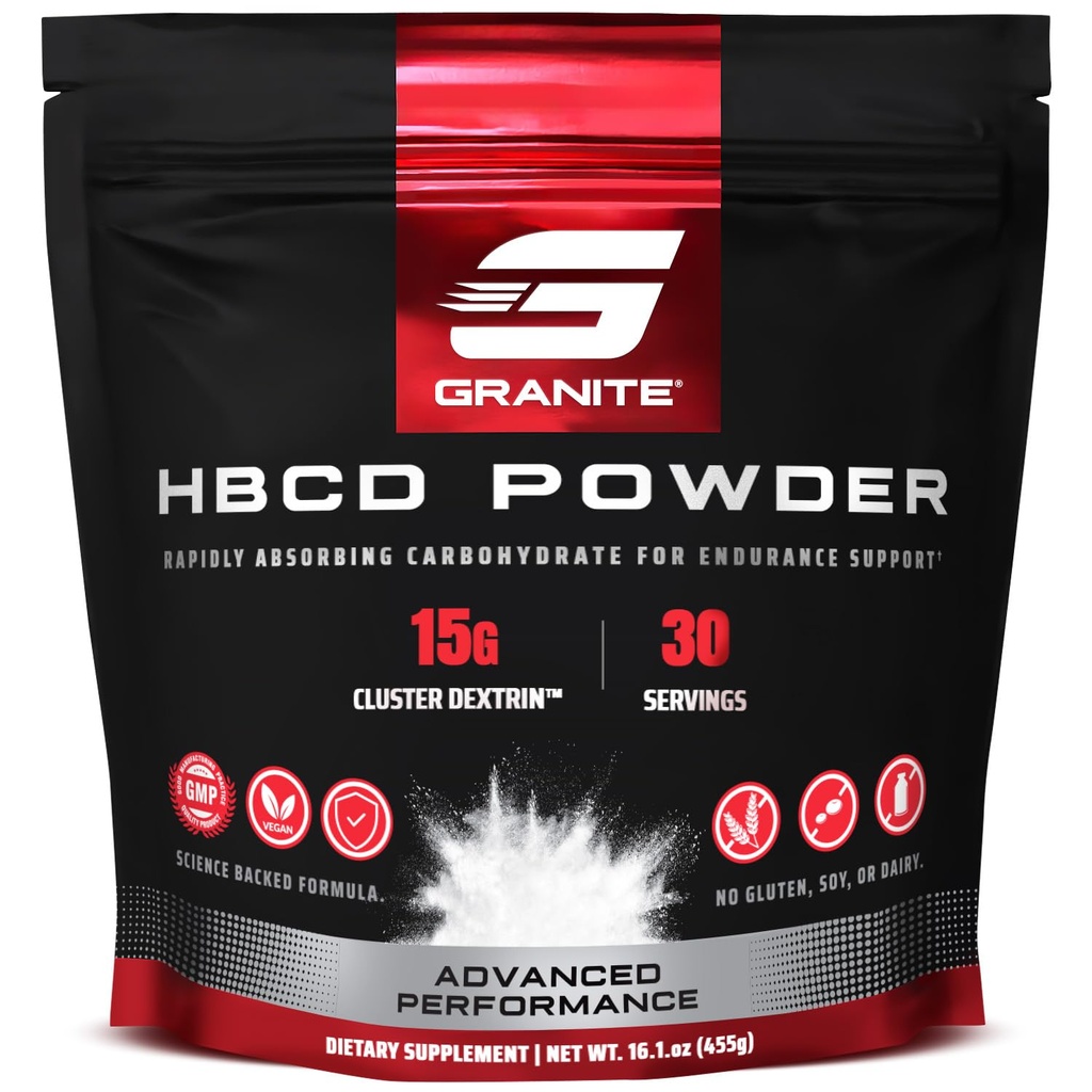 Granite Highly Branched Cyclic Dextrin (HBCD) Powder, Glycogen Supplement for Energy & Muscle Recovery, Cluster Dextrin Carb Powder for Workout Support (30 Servings)