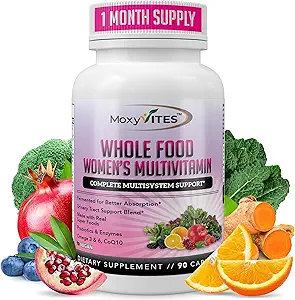 Multivitamina metilata per le donne con ferro - Donne Multivitamina con 44 Organic Whole Food & Fermented Nutrients - Vitamina giornaliera per le donne Supporto multisistema completo, 90 Caps Vegan, Non OGM